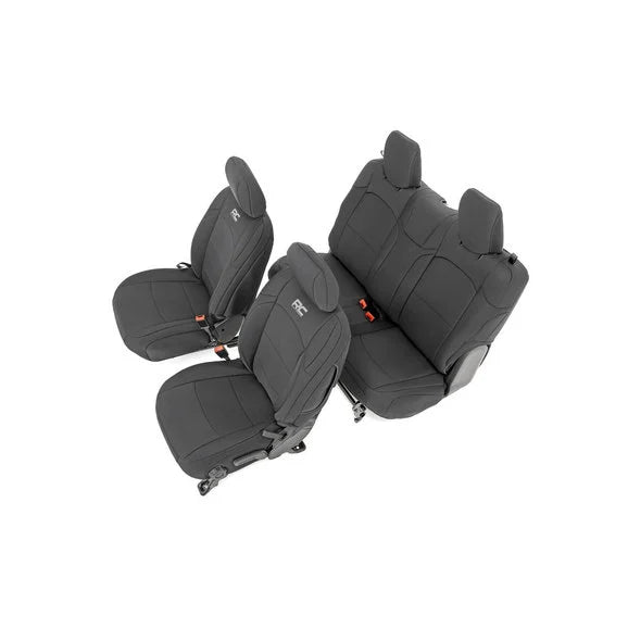 Load image into Gallery viewer, Rough Country 91020 Front &amp; Rear Seat Covers for 18-23 Jeep Wrangler JL
