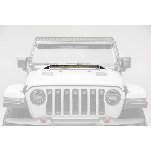 Load image into Gallery viewer, ZROADZ Z364931-KIT Hood Cowl Mounting Brackets with (1) Single Row 30&quot; LED Light Bar for 18-21 Jeep Wrangler JL
