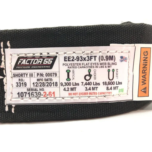 Factor 55 00079 Shorty Strap III 3' x 3"