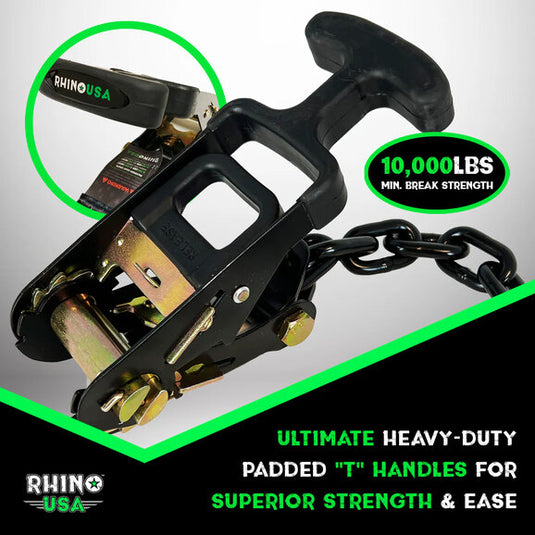 Rhino USA Car Tie-Down Lasso Straps (J-Hooks)