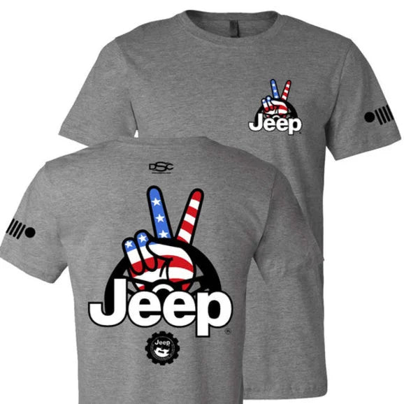 Load image into Gallery viewer, Jeep Merchandise Men&#39;s Jeep Wave USA T-Shirt in Heather Grey
