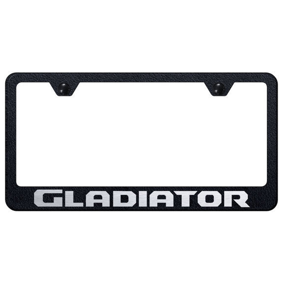 Load image into Gallery viewer, Automotive Gold Laser Etched Stainless Gladiator License Plate Frame
