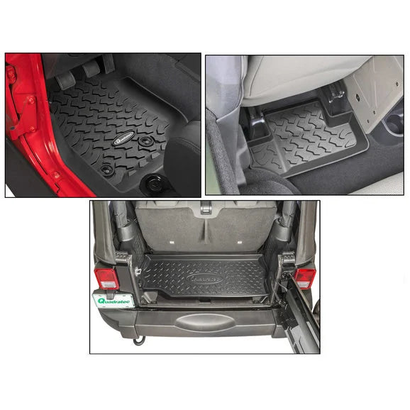 Load image into Gallery viewer, Quadratec Ultimate All Weather Floor Liner Triple Combo with Behind the Seat Cargo Liner for 07-18 Jeep Wrangler JK 2 Door
