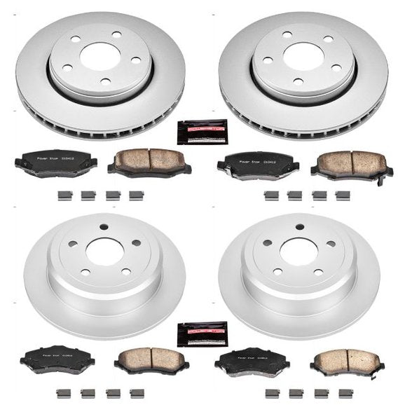 Power Stop CRK2798 Front & Rear Z17 Evolution Geomet Coated Brake Kit for 07-18 Jeep Wrangler JK