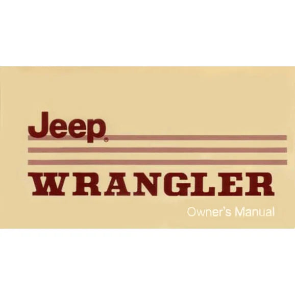 Bishko Automotive Literature Factory Authorized Owners Manuals for 87-95 Jeep Wrangler YJ