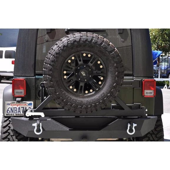 DV8 Offroad Rear Bumper with Tire Carrier for 07-18 Jeep Wrangler JK