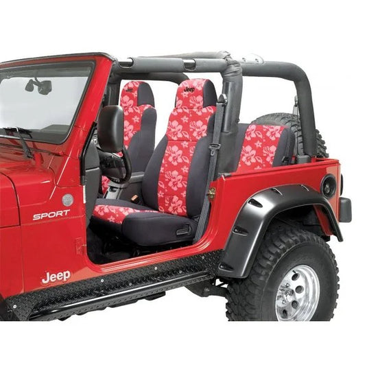 Coverking Front Seat Covers with Jeep Logo with Rear Cover for 03-06 Jeep Wrangler TJ & Unlimited