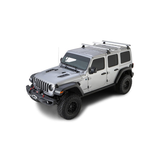 Rhino-Rack 2-Bar Backbone Roof Rack with Quick Mount Legs for 18-20 Jeep Wrangler JL Unlimited with Hardtop