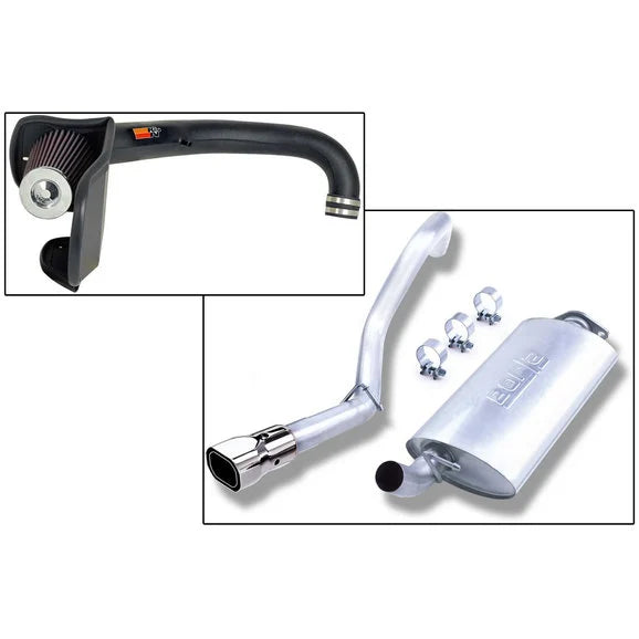 K&N BORLA T-304 Stainless Steel Cat-Back System & Fuel Injection Performance Kit for 00-06 Jeep Wrangler TJ with 4.0L