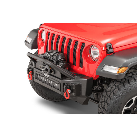 Load image into Gallery viewer, Go Rhino 331101T Rockline Front Bumper with Overrider Grille Guard for 07-23 Jeep Wrangler JL, JK &amp; Gladiator JT
