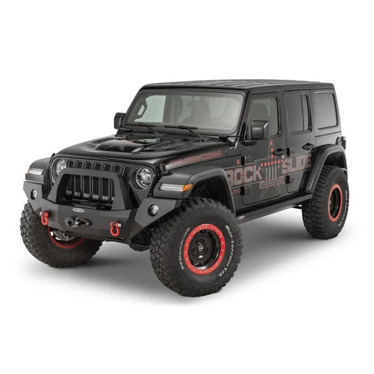 Rock Slide Engineering FB-F-100-JL Rigid Front Bumper with Bullbar & Winch Plate for 18-21 Jeep Wrangler JL & Gladiator JT