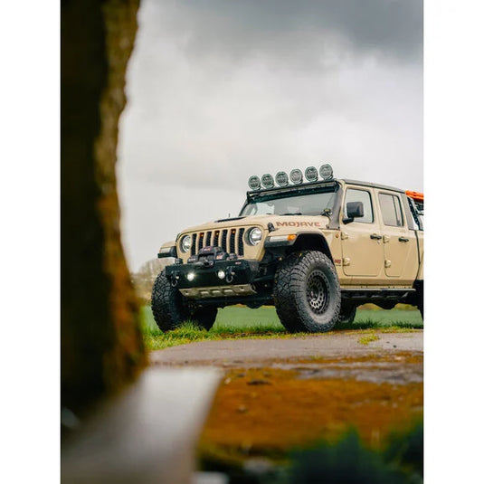 Quadratec STEALTH 7" Round Eclipse Light Bar Kit for 18-24 Jeep Wrangler JL & Gladiator JT