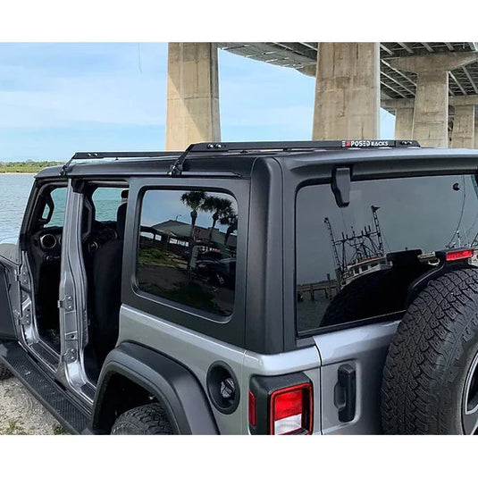 Exposed Racks 8-00-9655-BK Low Profile Hardtop Roof Rack Solid Black for 18-24 Jeep Wrangler JL