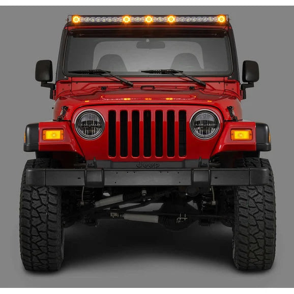 Quadratec J5 LED Light Bar Kit with Windshield Mounting Brackets for 97-06 Wrangler TJ