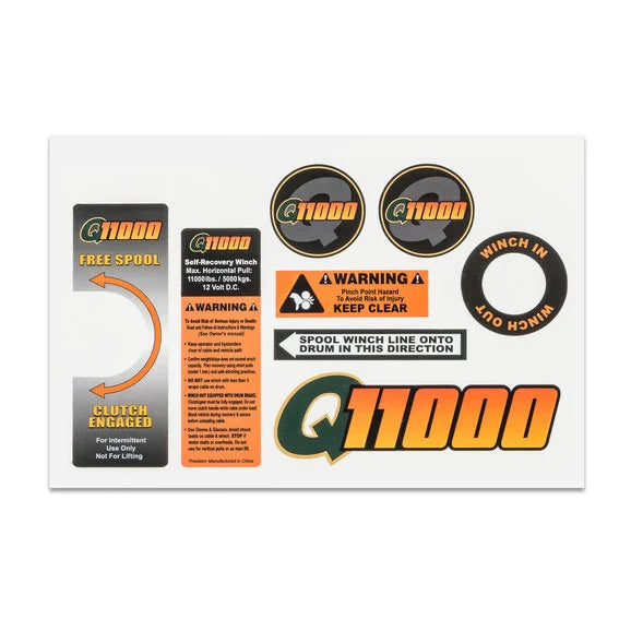 Quadratec Decal Set for Q11000 Winch