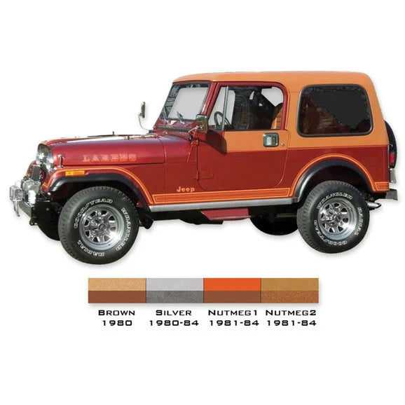 Load image into Gallery viewer, Phoenix Graphix Laredo Vinyl Hood Graphics Kit for 80-84 Jeep CJ-7 Laredo
