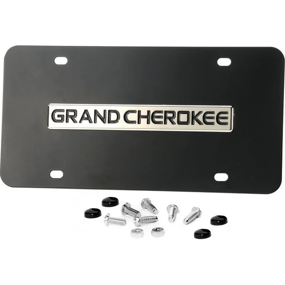 Automotive Gold GRANCB 3-D Black Powder Coated Jeep Grand Cherokee Logo License Plate