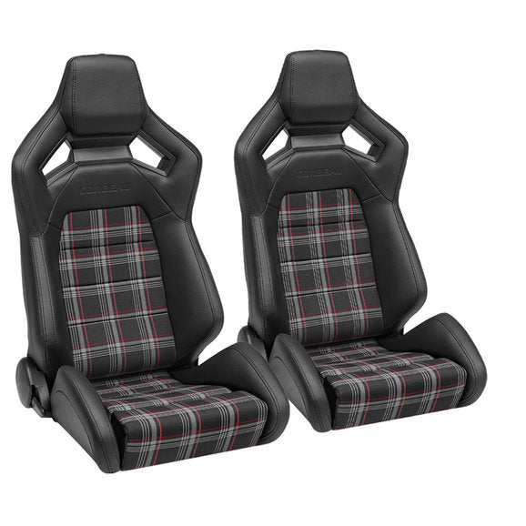 Load image into Gallery viewer, Corbeau Plaid Sportline RRX Reclining Seat Pair for 76-18 Jeep CJ-7, Wrangler YJ, TJ, JK &amp; Unlimited
