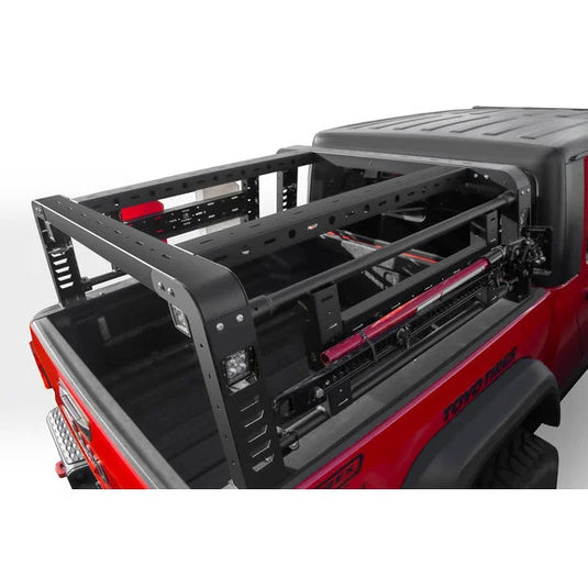 ZROADZ Z834101 Overland Access Rack With Side Gates & (4) 3 Inch ZROADZ LED Pod Lights for 20-21 Jeep Gladiator JT