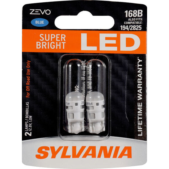 Sylvania 168BLED.BP2 #168B Blue Zevo LED Mini 2 Pack