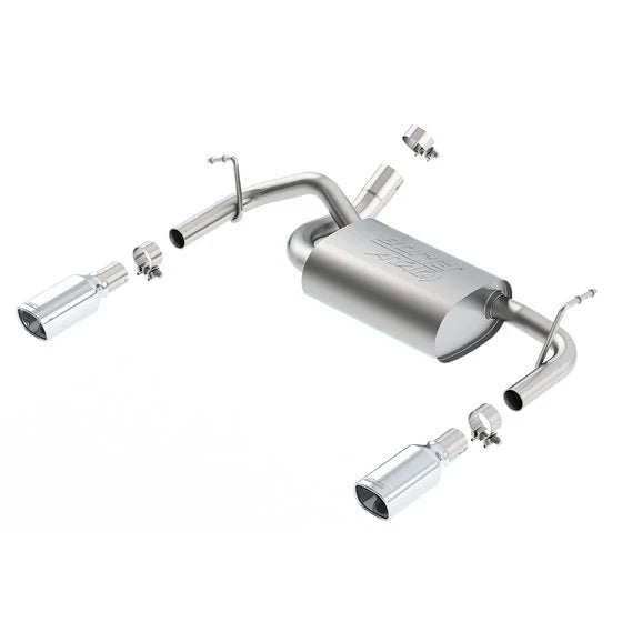 Borla Stainless Steel Axle Back Exhaust Kit for 12-18 Jeep Wrangler JK with 3.6L Engine