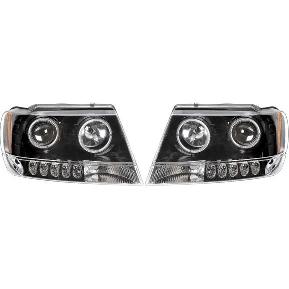 Load image into Gallery viewer, Anzo USA Headlights with Projector &amp; Halo for 99-04 Jeep Grand Cherokee WJ
