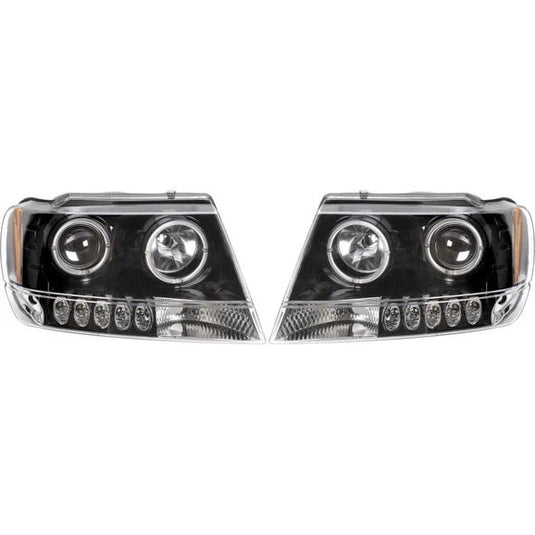 Anzo USA Headlights with Projector & Halo for 99-04 Jeep Grand Cherokee WJ