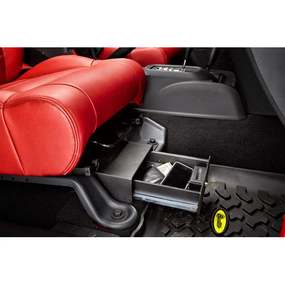 Load image into Gallery viewer, Bestop 42642-01 Locking Under Seat Storage Box in Textured Black for 07-10 Jeep Wrangler &amp; 07-18 Wrangler Unlimited JK Passenger Side
