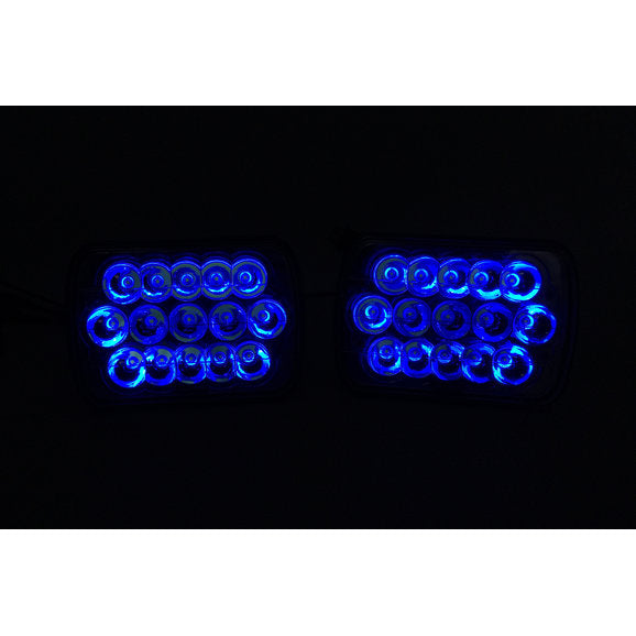 Load image into Gallery viewer, Quake LED QTE751 Tempest Series RGB 39W 5x7&quot; LED Headlight Kit for 84-01 Jeep Wrangler YJ, Cherokee XJ &amp; Comanche MJ
