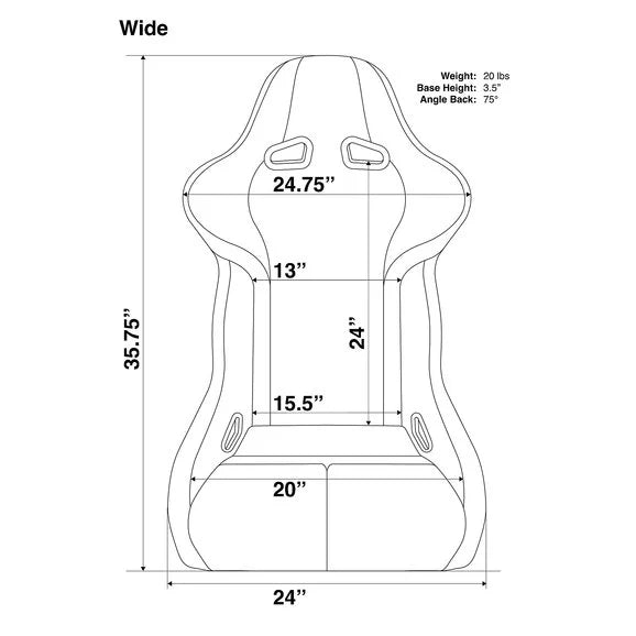 Load image into Gallery viewer, Corbeau 29501W FX1 Wide Fixed Back Racing Seat in Black Cloth
