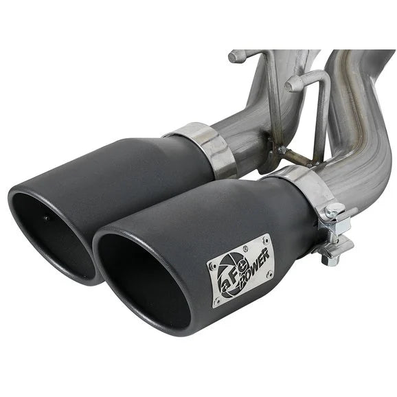 Load image into Gallery viewer, aFe Power Rebel Series 2.5&quot; Dual Exit Center Cat-Back Exhaust in Stainless Steel for 07-18 Jeep Wrangler JK Unlimited 4 Door
