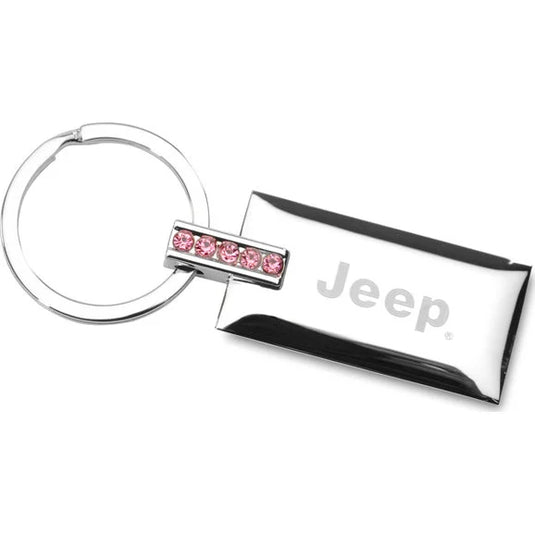 Automotive Gold KC9121PJEE Jeweled Jeep Logo Keychain in Purple