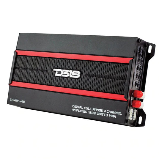 DS18 CANDY-X4B Compact Full-Range Class D 4-Channel Car Amplifier- 1600 Watts