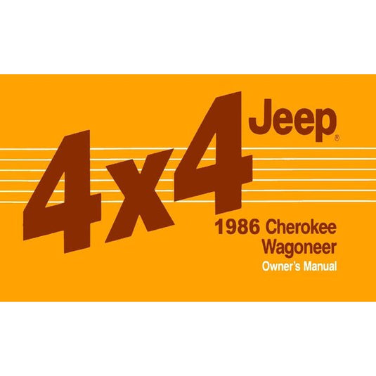 Bishko Automotive Literature Factory Authorized Owners Manuals for 84-01 Jeep Cherokee XJ