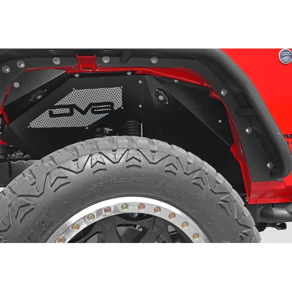 Load image into Gallery viewer, DV8 Offroad INFEND-01FBRL Front Inner Fenders with LED Rock Lights for 07-18 Jeep Wrangler JK
