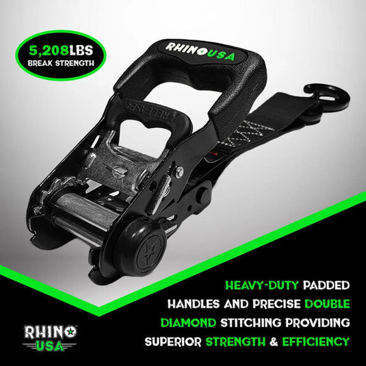 Rhino USA 1.6" x 8' Heavy Duty Ratchet Tie-Down