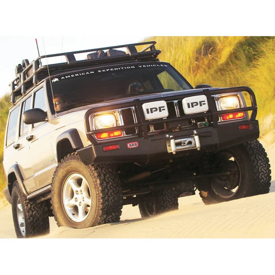 ARB 3450080 Deluxe Winch Bull Bar Bumper in Black for 97-01 Jeep Cherokee XJ