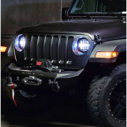 Quake LED QTE903 RGB LED Headlights for 18-24 Jeep Wrangler JL & Gladiator JT