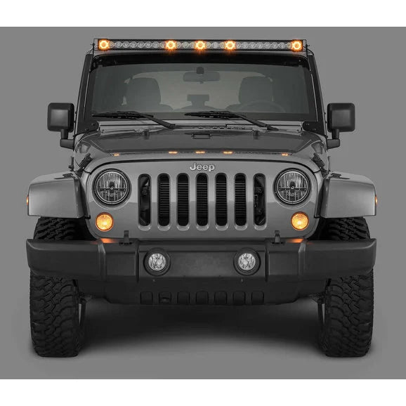 Load image into Gallery viewer, Quadratec J5 LED Light Bar Kit with 6 Bolt Style Windshield Mounting Brackets for 07-18 Jeep Wrangler JK
