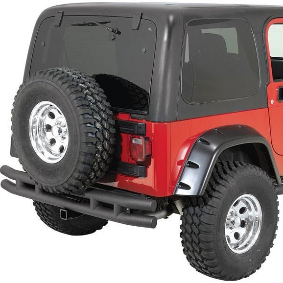 Load image into Gallery viewer, Quadratec QR3 Dual-Tube Rear Bumper with Hitch for 87-06 Jeep Wrangler YJ, TJ &amp; Unlimited
