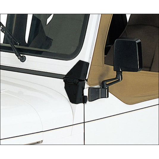 Rampage Products 7603 Windshield Hinges in Black for 76-95 Jeep CJ & Wrangler YJ