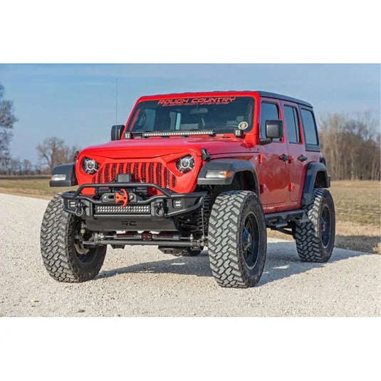 Rough Country 10647 Tubular Front Winch Bumper for 07-24 Jeep Wrangler JL, JK & Gladiator JT