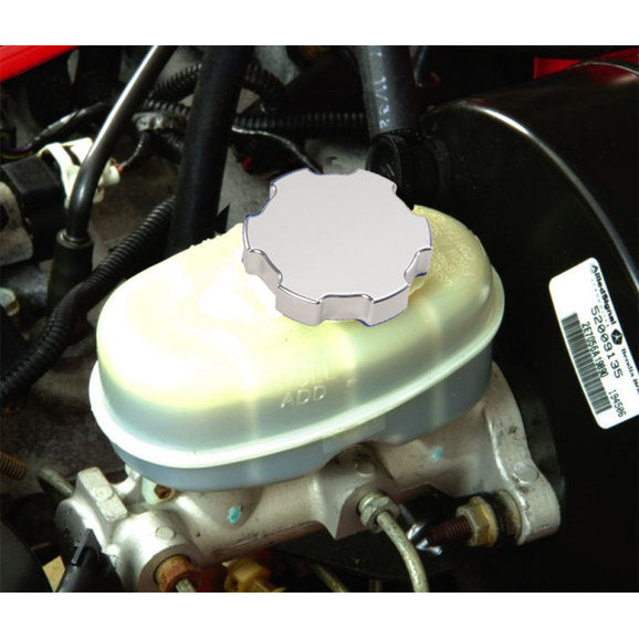 Load image into Gallery viewer, New Century Manufacturing Billet Brake Master Cylinder Cap Cover for 97-06 Jeep Wrangler TJ
