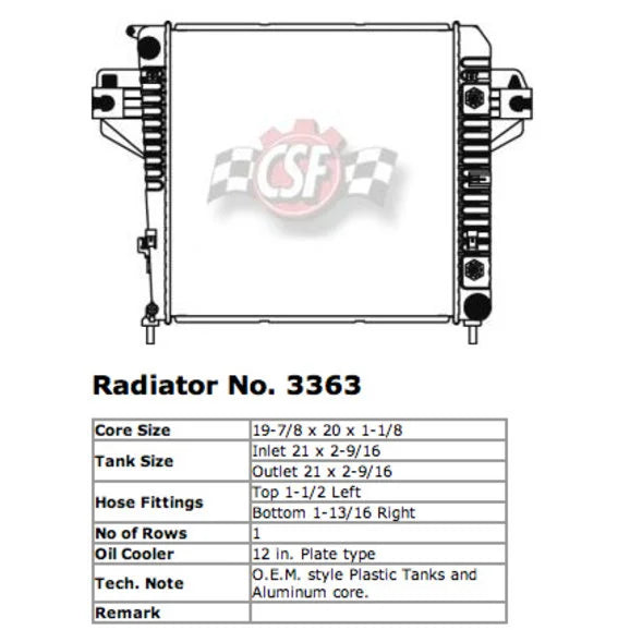 Load image into Gallery viewer, CSF 3363 OE Replacement Radiator with Plastic Tank &amp; Aluminum Core for 04-06 Jeep Liberty KJ with 3.7L
