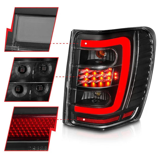 Anzo USA LED Tail Lights with C Light Bar for 99-04 Jeep Grand Cherokee WJ