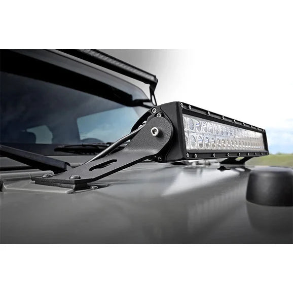 Load image into Gallery viewer, Rough Country 70533 20in LED Light Bar Hood Mount Kit for 07-18 Jeep Wrangler JK
