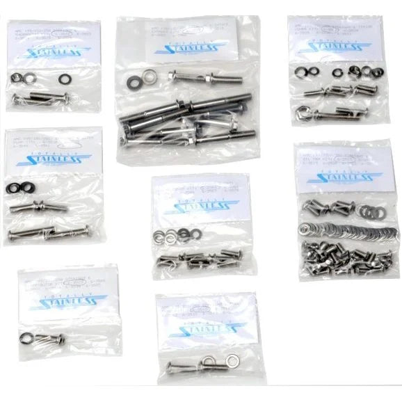 Totally Stainless CVR Button Head Engine Bolt Kit for 72-80 CJ-5, CJ-6 & CJ-7 with 232 or 258c.i. Engine & Metal Valve Cover