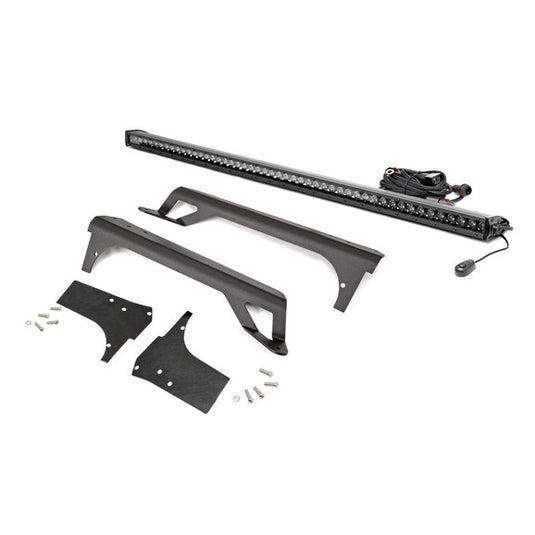 Rough Country 50-Inch Straight LED Light Bar Upper Windshield Mount Kit for 97-06 Jeep Wrangler TJ & Unlimited