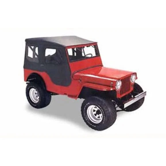 Bestop 51402-01 Tigertop Soft Top in Black Vinyl for 41-49 Jeep CJ2A, MB & WWII