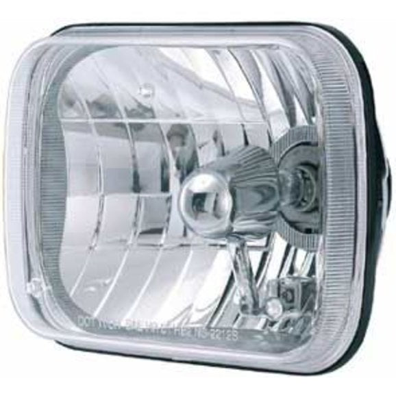 Rampage Products 5081127 200MM Rectangular H4 Conversion Headlight without Bulb for 84-01 Jeep Wrangler YJ & Cherokee XJ